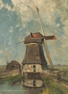 studio art kaart blanco met een nederlandse molen